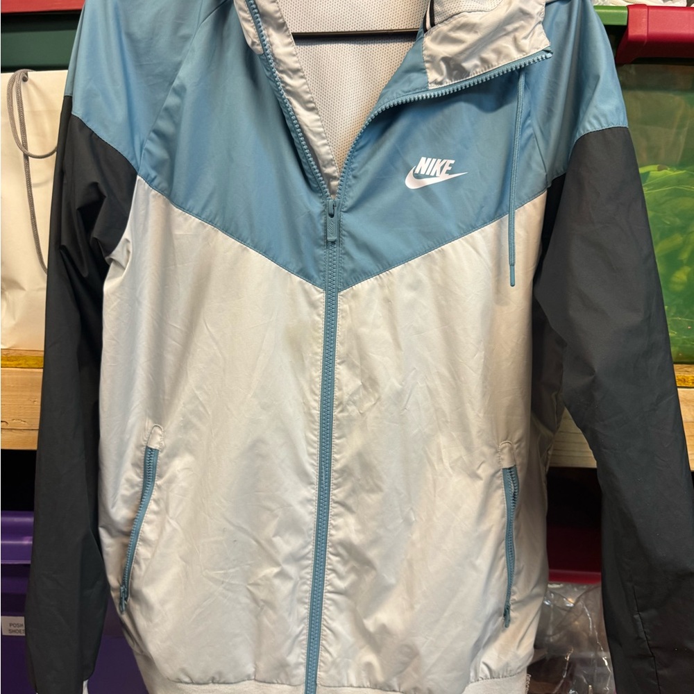 Nike bluish tent with light gray windbreaker Jacket